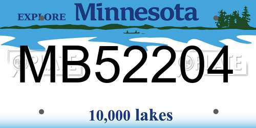 MB52204 Minnesota License Plate