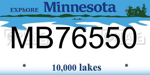MB76550 Minnesota License Plate