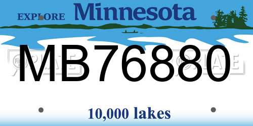 MB76880 Minnesota License Plate