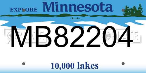MB82204 Minnesota License Plate