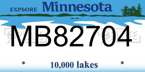 MB82704 Minnesota License Plate