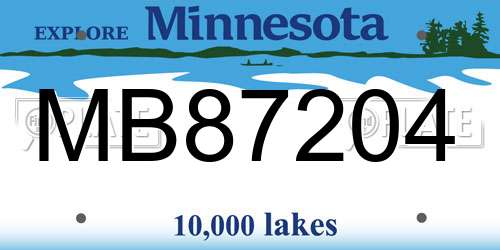 MB87204 Minnesota License Plate