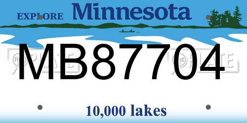 MB87704 Minnesota License Plate