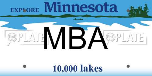 MBA Minnesota License Plate