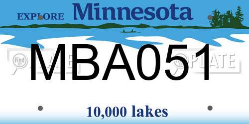 MBA051 Minnesota License Plate