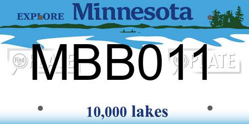 MBB011 Minnesota License Plate
