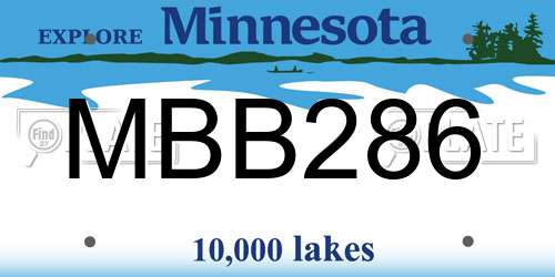 MBB286 Minnesota License Plate