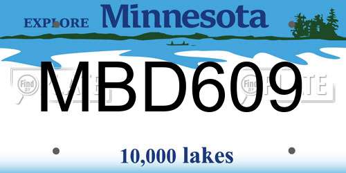 MBD609 Minnesota License Plate