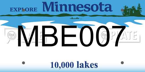 MBE007 Minnesota License Plate