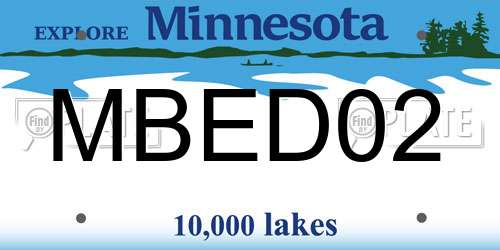 MBED02 Minnesota License Plate