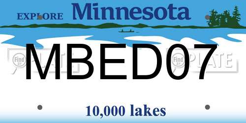 MBED07 Minnesota License Plate