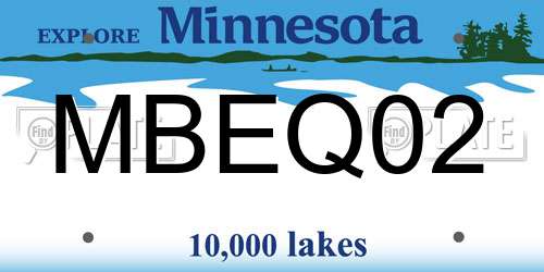 MBEQ02 Minnesota License Plate