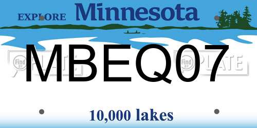 MBEQ07 Minnesota License Plate