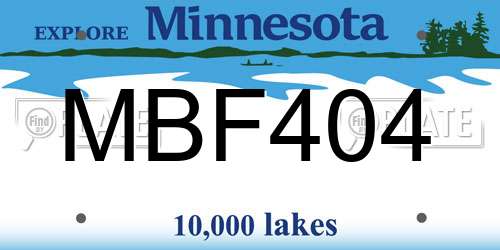 MBF404 Minnesota License Plate