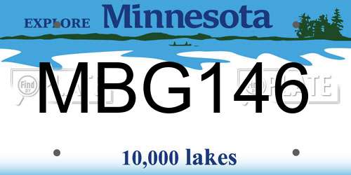MBG146 Minnesota License Plate