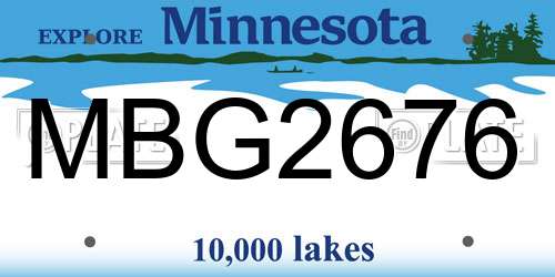 MBG2676 Minnesota License Plate