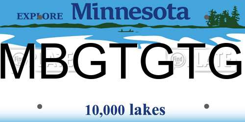 MBGTGTG Minnesota License Plate