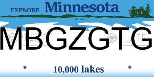 MBGZGTG Minnesota License Plate