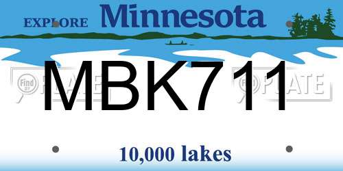 MBK711 Minnesota License Plate