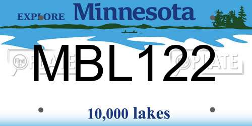 MBL122 Minnesota License Plate