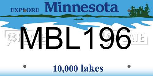 MBL196 Minnesota License Plate