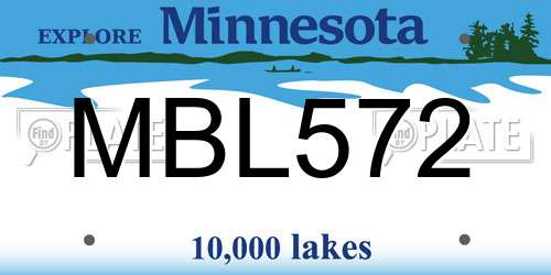MBL572 Minnesota License Plate