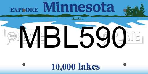 MBL590 Minnesota License Plate
