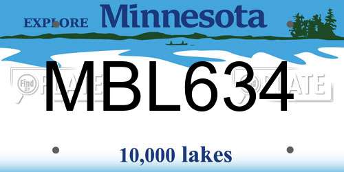 MBL634 Minnesota License Plate