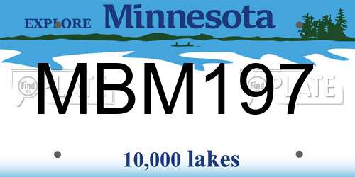 MBM197 Minnesota License Plate
