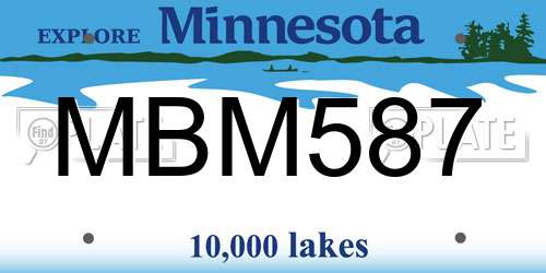 MBM587 Minnesota License Plate