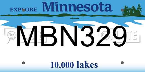 MBN329 Minnesota License Plate