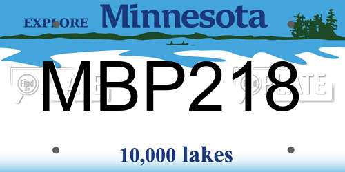 MBP218 Minnesota License Plate