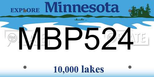 MBP524 Minnesota License Plate