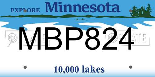 MBP824 Minnesota License Plate