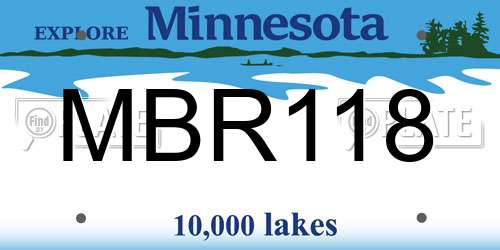 MBR118 Minnesota License Plate
