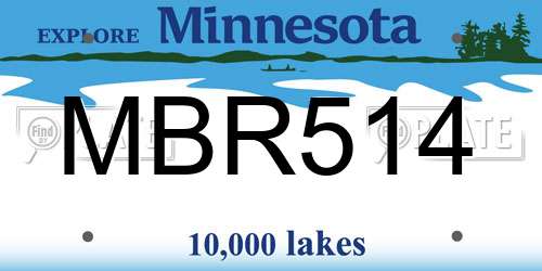 MBR514 Minnesota License Plate