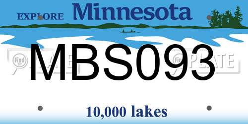 MBS093 Minnesota License Plate