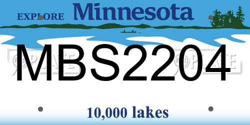 MBS2204 Minnesota License Plate