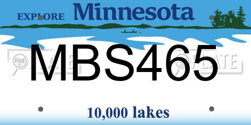 MBS465 Minnesota License Plate