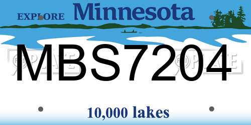 MBS7204 Minnesota License Plate