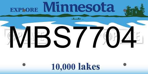 MBS7704 Minnesota License Plate