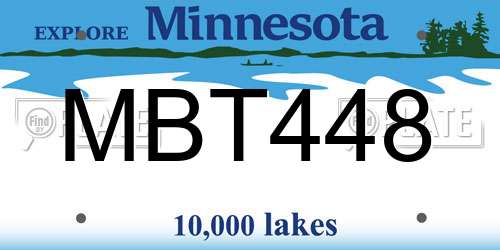 MBT448 Minnesota License Plate