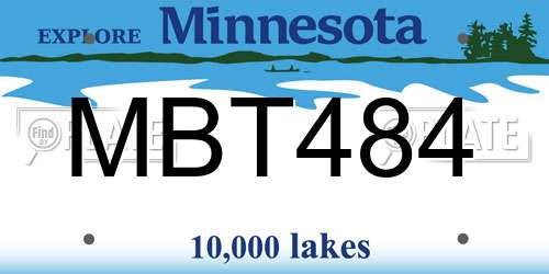 MBT484 Minnesota License Plate