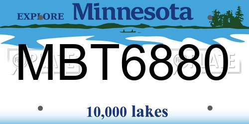MBT6880 Minnesota License Plate