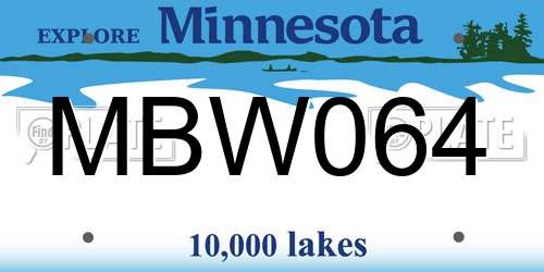 MBW064 Minnesota License Plate