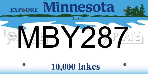 MBY287 Minnesota License Plate