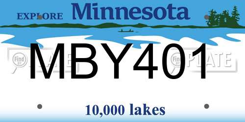 MBY401 Minnesota License Plate