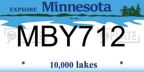 MBY712 Minnesota License Plate