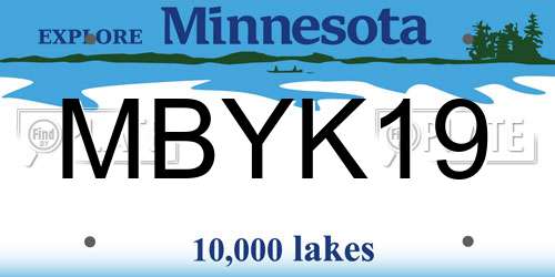 MBYK19 Minnesota License Plate