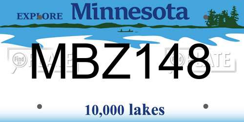 MBZ148 Minnesota License Plate
